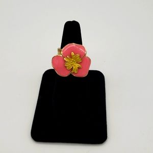 Floral Stretch Ring Pink/Yellow OS
